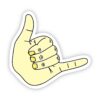Shaka Light Yellow Aesthetic Sticker - Hang Loose