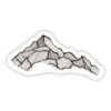 Abstract Mountains Nature Sticker (Black and White)