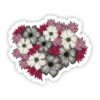 White, Red & Black Floral Sticker