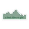 Climb Like a Girl Green Mountain Sticker