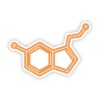 Serotonin Chemistry Orange Sticker