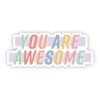 You Are Awesome Multicolor Lettering Sticker