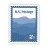 Blue US Postage Stamp Sticker