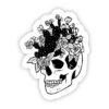 Skull with Flowers Sticker