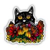 Black Cat and Butterflies Sticker