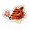 Tiger & Flower Sticker - Red