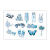 Sheet of Mini Stickers - Blue Aesthetic Stickers - SMALL miniature 1