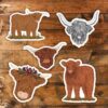 Highland Cow Stickers - 5 Pack