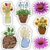 Assorted Flowers Sticker 7 Pack