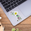 Daisy Flower Holding Rain Cloud Sticker