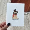 Bah Hum Pug Holiday Greeting Card