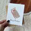 Merry Christmas Wooden Sled Holiday Greeting Card