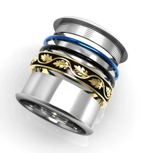 Cremo Modern Fashion Women Stackable Interchangeable Ring Section Rotating Stainless Steel Ring Anniversary Jewelry Anillos Muj